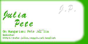 julia pete business card